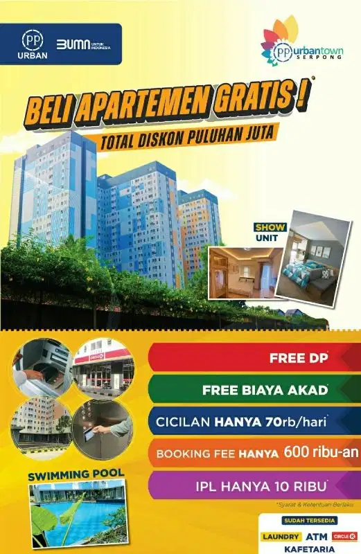apartemen 2jutaan di pusat kota tangsel