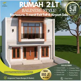 Jual Rumah Etnic Bali Nyaman di Kartasura, Solo. Dekat Pasar &Terminal
