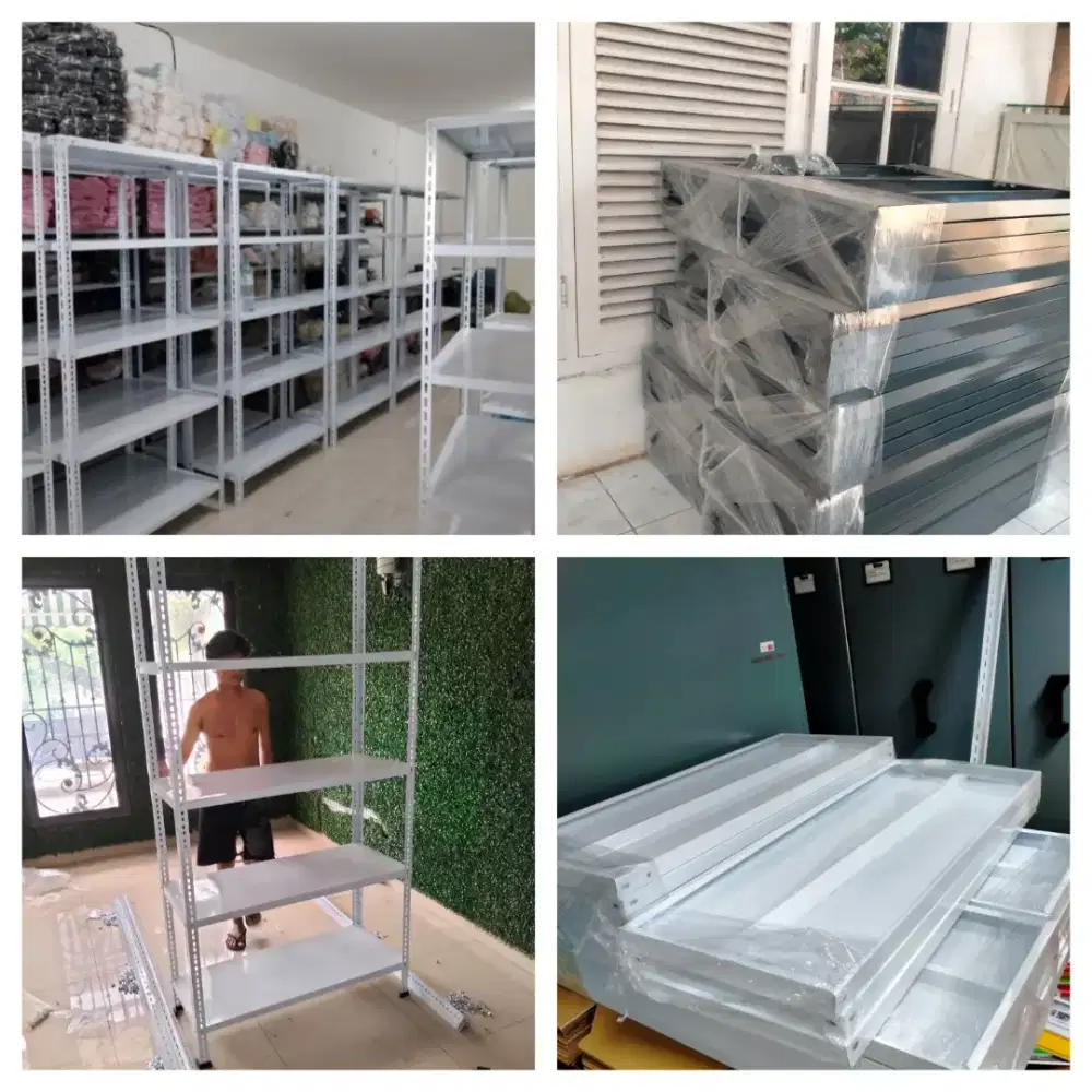 Rak besi siku lubang  Tebal 
5 & 4 susun 100x40x200cm.Bayar COD.Baru