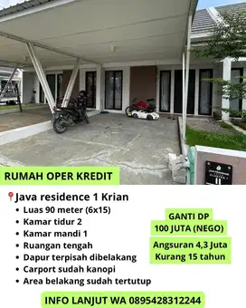 Oper kredit rumah java residence cluster 1 junwangi krian Dp 100jt