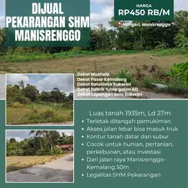 SEBIDANG TANAH PEKARANGAN MURAH COCOK UNTUK HUNIAN ATAU INVESTASI