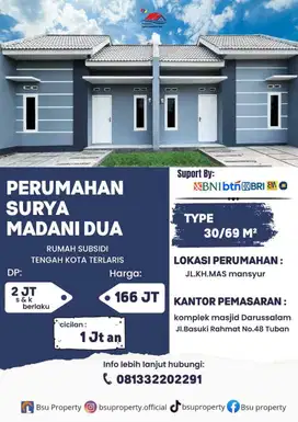 DI JUAL PERUMAHAN SURYA MADANI DUA