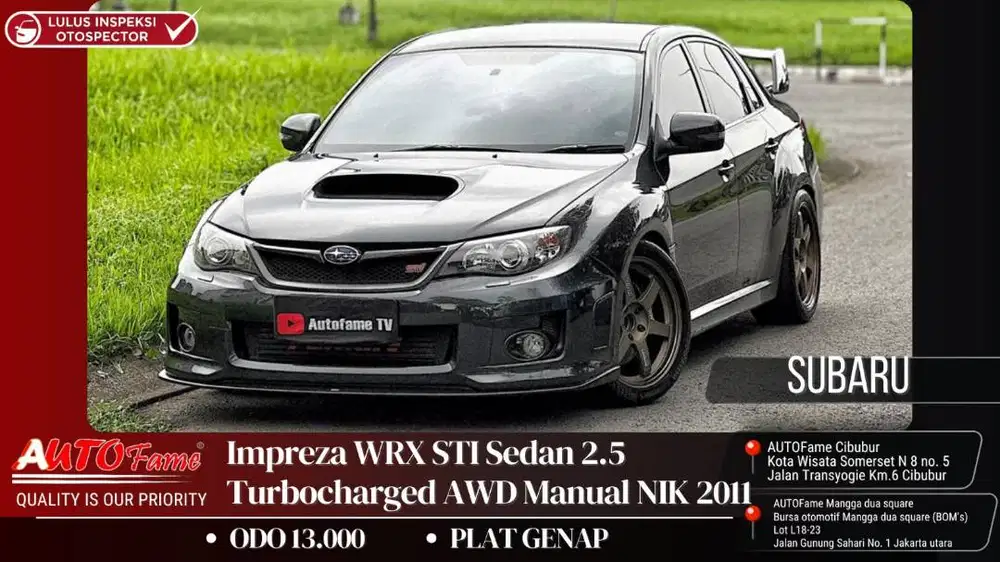 ODO 13RBSubaru Impreza WRX STI Sedan 2.5 Turbocharged AWD Manual 2011