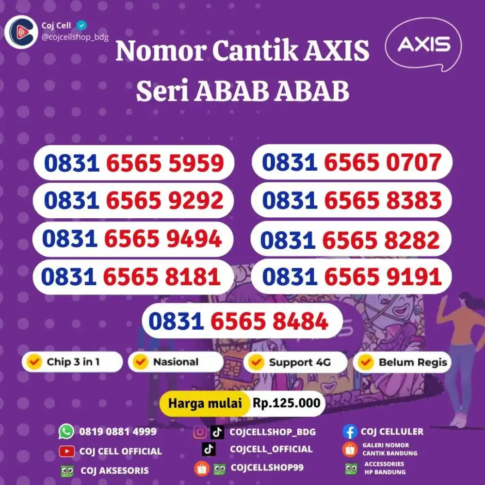 Nomor Cantik Axis Rapih‼️