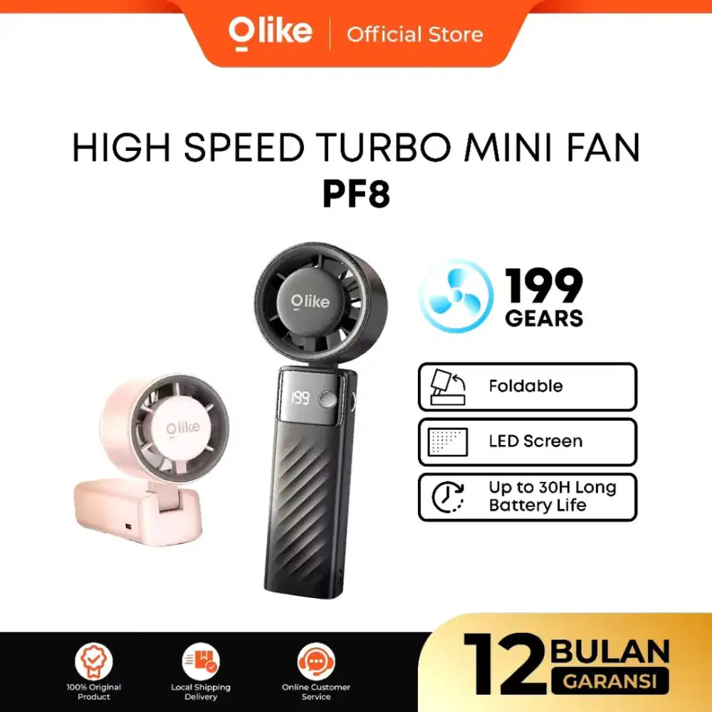 OLIKE Turbo Mini Fan PF8 Kipas Angin Portable Strong Wind 199 Gear