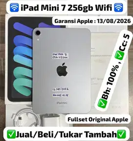 Ipad Mini 7 256 Gb Space Grey Mulus Garansi Panjang 13/08/2026 Bh 100