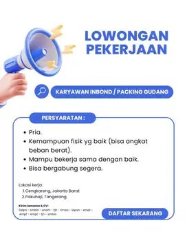 STAFF GUDANG INBOUND & PACKING