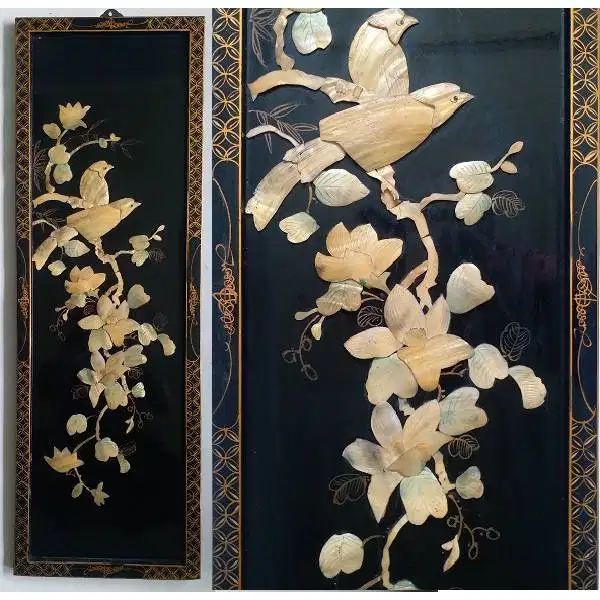 hiasan dinding Kimo Cina dengan seni tinggi bahan kayu Swan Chi tua