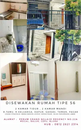 Dikontrakan/Dijual Rumah Cluster Cepu Grand Nglajo Regency