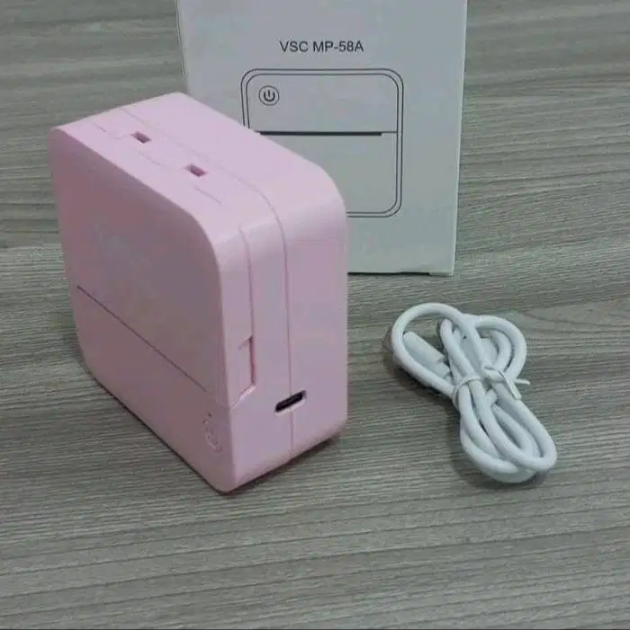 printer thermal struk bluetooth 58mm VSC 58A Pink 1500mah
