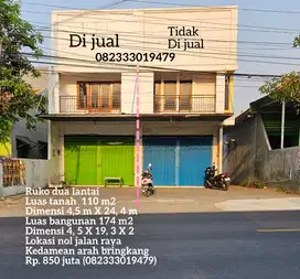 Termurah ruko dua lantai nol jl. raya bringkang arah kedamean