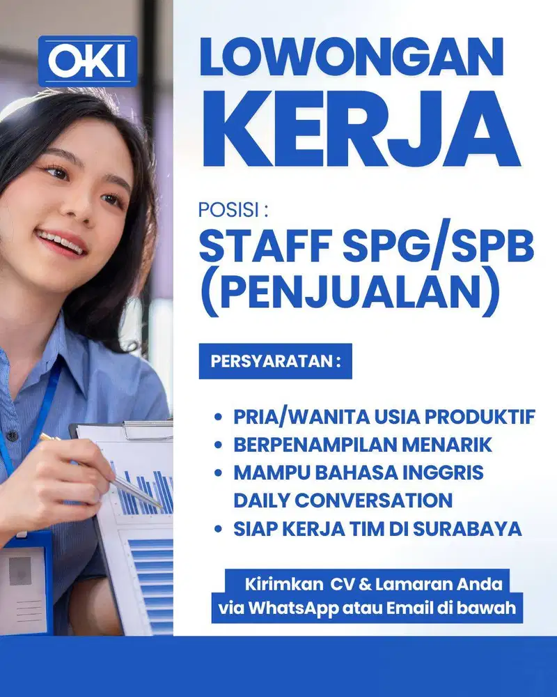 LOWONGAN KERJA STAFF EDITOR, SPG, SALES, ADMINISTRASI KANTOR