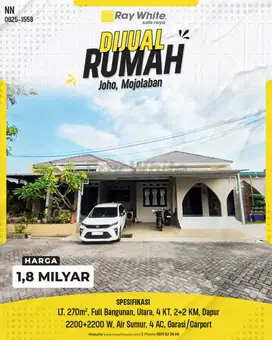 Dijual Rumah Cluster di Joho, Mojolaban, Sukoharjo