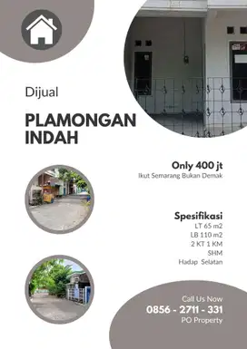 Rumah Dijual Plamongan Indah Semarang Bebas Banjir Serta Strategis