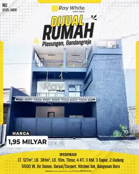 Rumah Modern Minimalis Bangunan Baru di Gondangrejo, Karanganyar