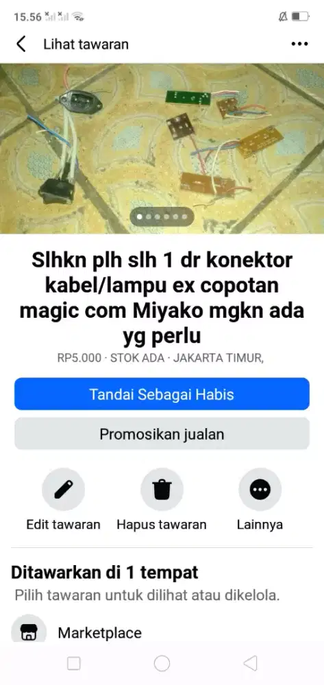 Slhkn lh slh 1 dr conektor kabel/lampu ex copotan magic com mgkn perlu