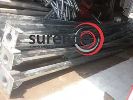 Tiang PJU Octagonal 7M Single Arm Klem Hot Deep Galvanis
