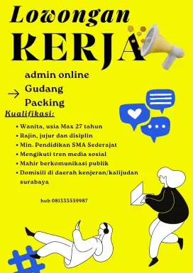 Lowongan kerja wanita usia maz 27 th