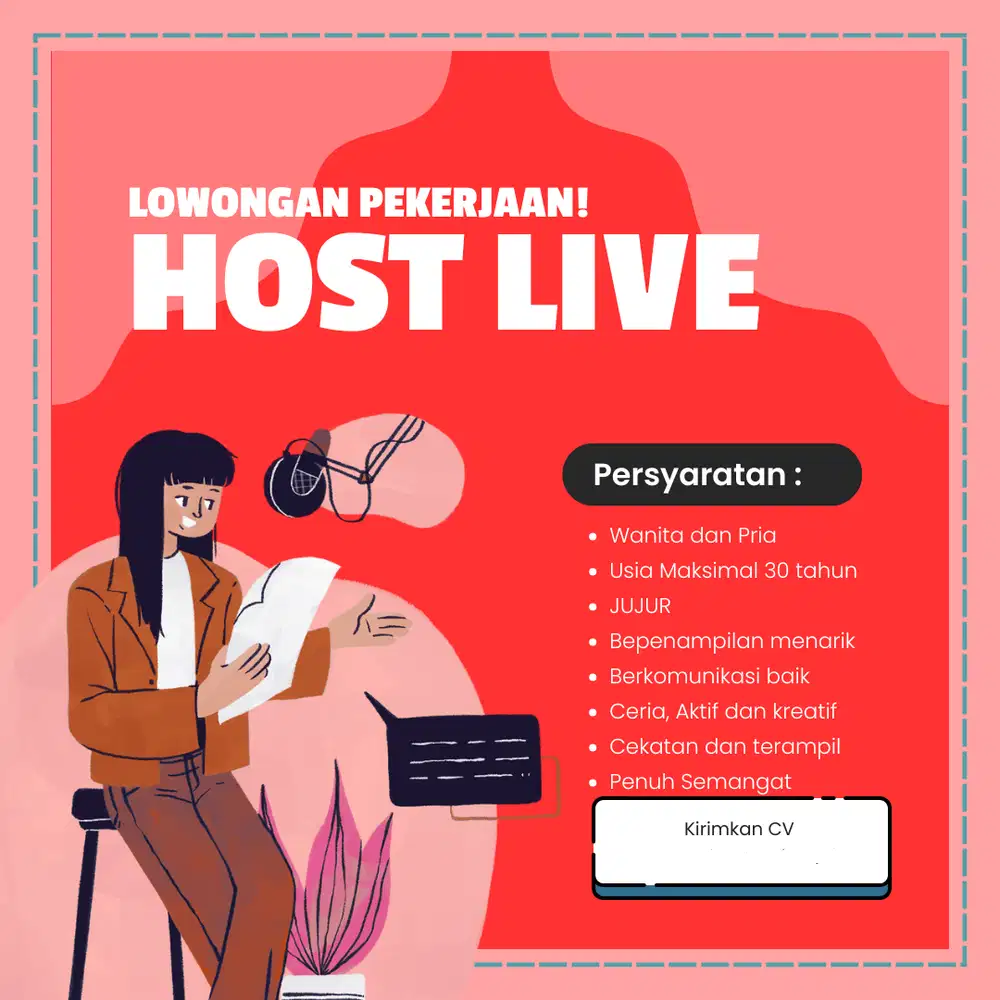 LOWONGAN KERJA HOST LIVE STREAMING TIKTOk SHOPEE BSD TANGERANG SELATAN