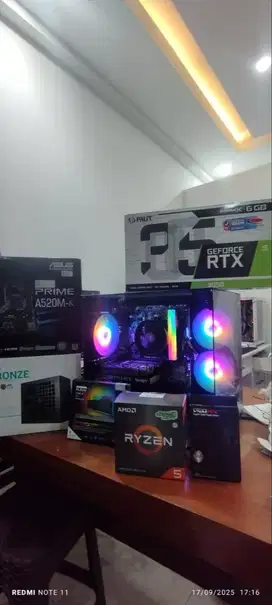 PC Gaming Ryzen 5 5500 RTX 3050 6GB RAM 16GB