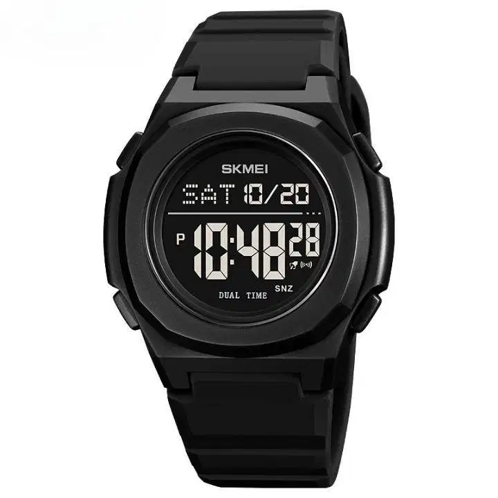 Jam tangan simpel digital pria or wanita ab2023 silicon strap black