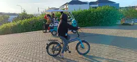 Sepeda lipat Odssy 20 rem cakram depan belakang gigi roda ban tebal BU