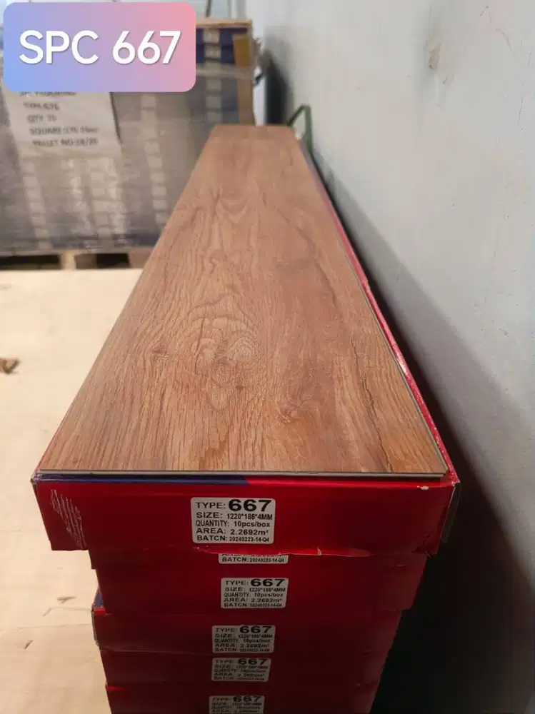 JUAL SPC FLOORING 4MM 1DUS ISI 10/LANTAI SPC TAHAN AIR/LANTAI VINYL