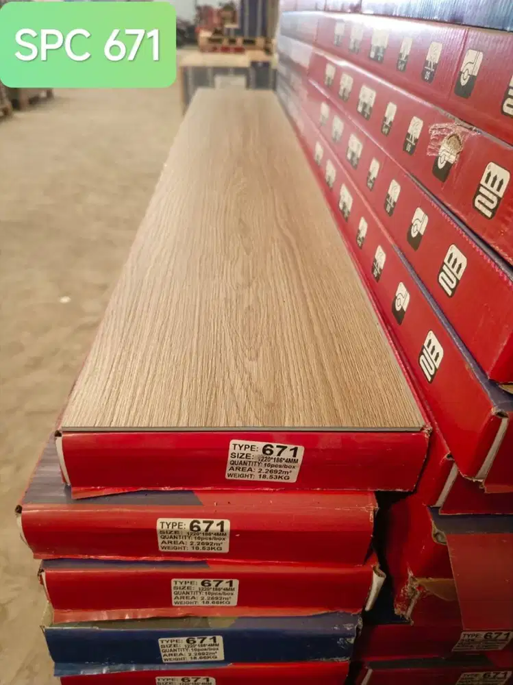 JUAL SPC FLOORING 4MM 1DUS ISI 10/LANTAI SPC TAHAN AIR/LANTAI VINYL