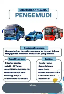 Dicari 100 orang untuk menjadi driver taksi bluebird