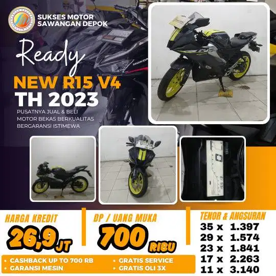 YAMAHA NEW R15 V4 CON TH 2023 UNIT MULUS BISA CASH KREDIT BERGARANSI