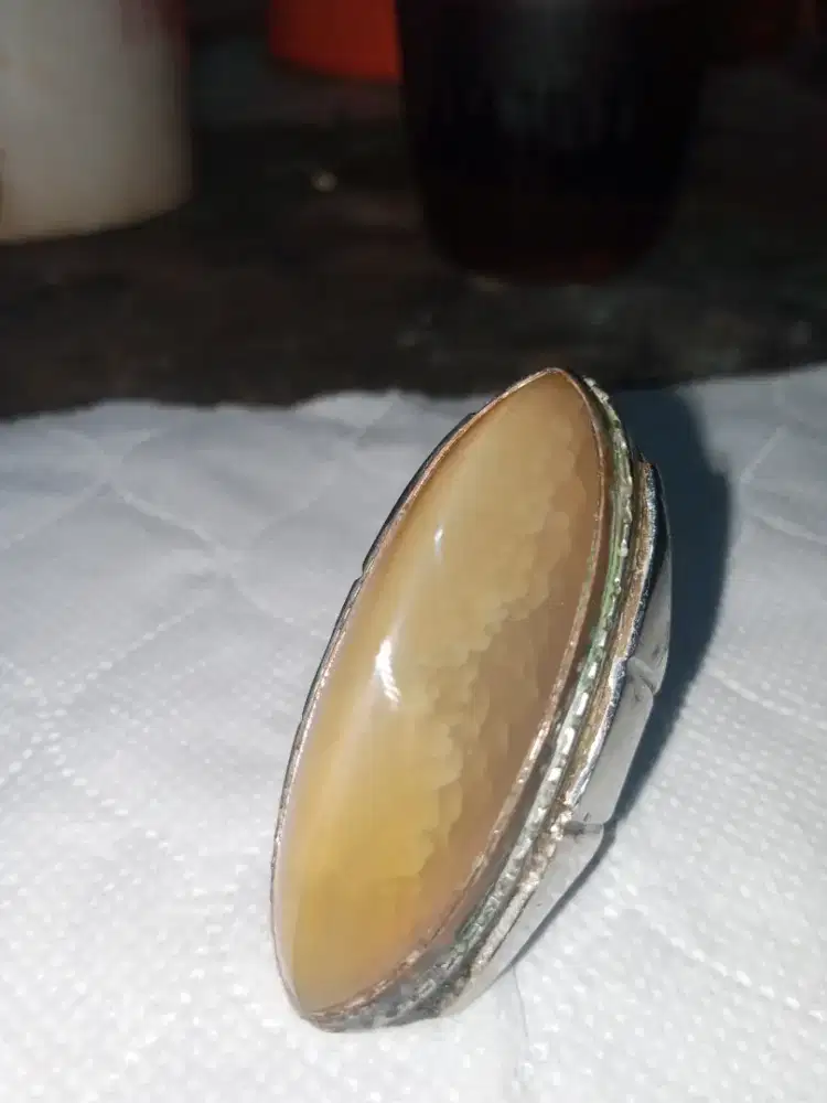 Batu pandan nanas madu, dim 47x10x13. Ring monel size 7/8.