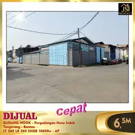 DIJUAL CEPAT GUDANG HOOK - Pergudangan Nusa Indah  Tangerang - AP