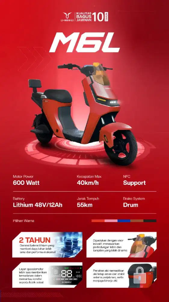 Sepeda Listrik UWINFLY M60L BARU