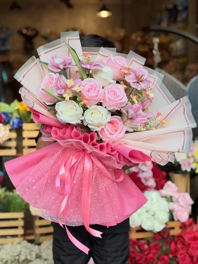 Bouquet Buket Bunga Artificial Jumbo Kado Hadiah Wisuda Ulangtahun