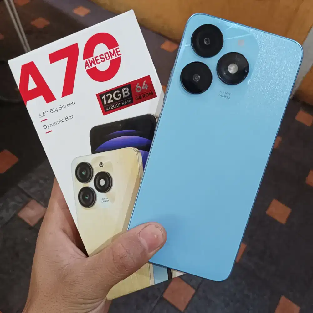 Itel a70 4+4/64 Lengkap orian segel no minus