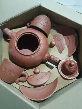 Tanah Liat Perangkat Teh Poci Set