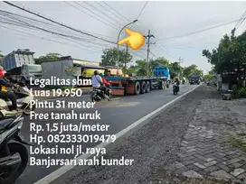 Termurah tanah nol jl raya banjarsari cerme gresik