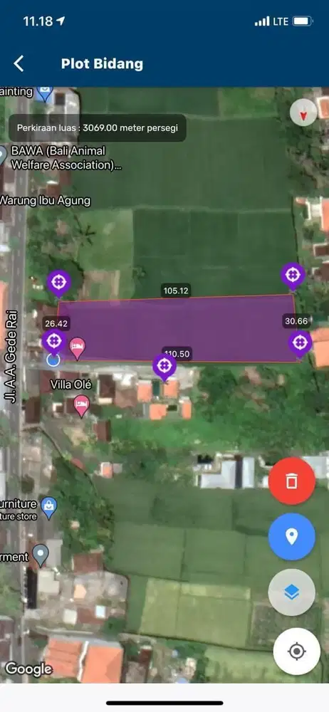 TANAH BUAT HOTEL / VILA di UBUD-BALI