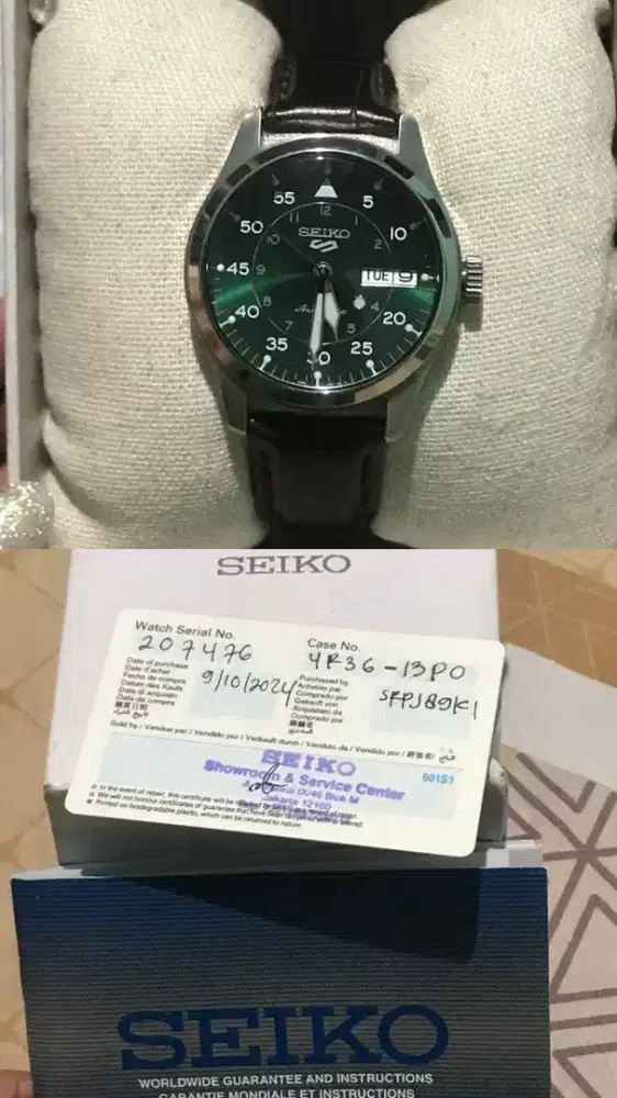 DI JUAL JAM TANGAN SEIKO MILITARY GREEN DIAL MILIK PRIBADI