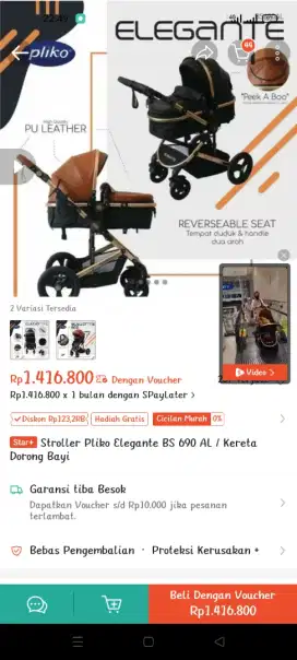 Stroller Baby Pliko Elegante