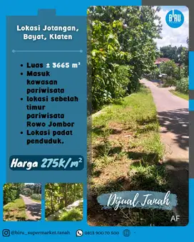 Tanah Kawasan Pariwisata Rowo Jombor Klaten