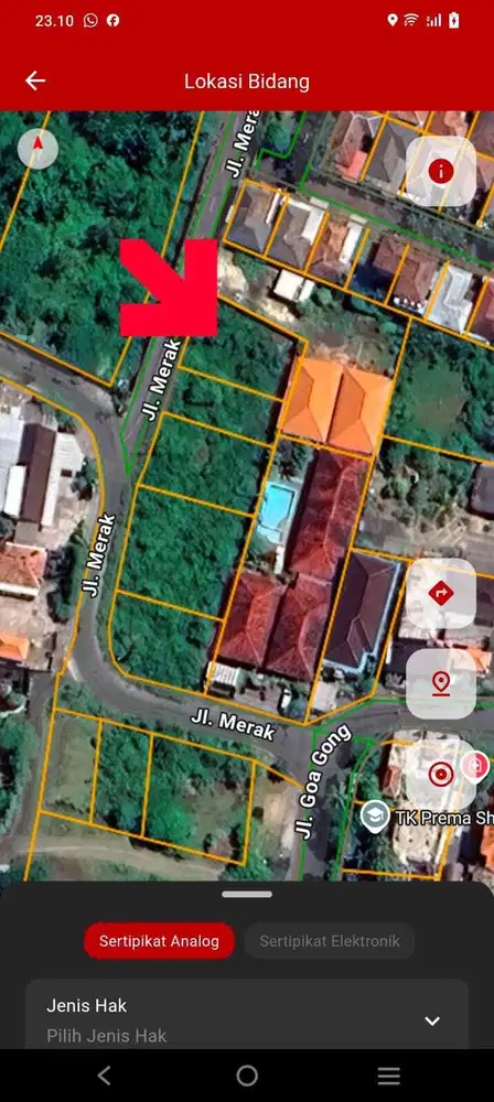 Tanah 300m2 cocok untuk villa, lokasi merak - Ungasan