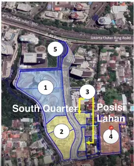 Lahan 1,3 hektar di sebelah South Quarter Cilandak Lebak Bulus