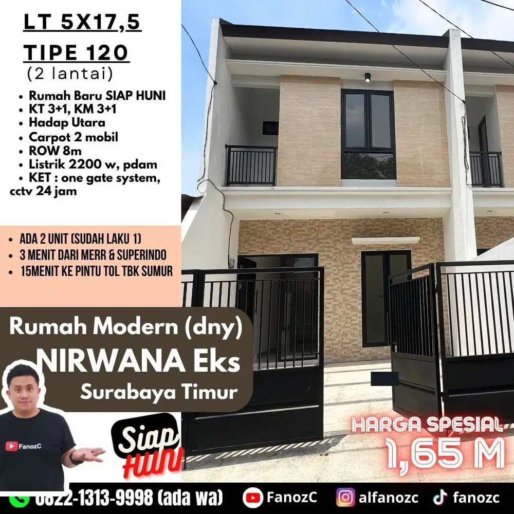 Jual Rumah Surabaya, rumah minimalis modern, rumah baru, rumah siap huni