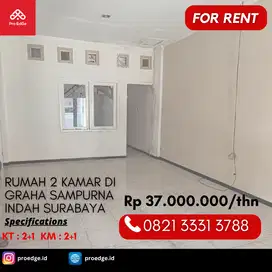 Disewakan Murah Rumah 2 Kamar di Graha Sampurna Indah Wiyung Surabaya