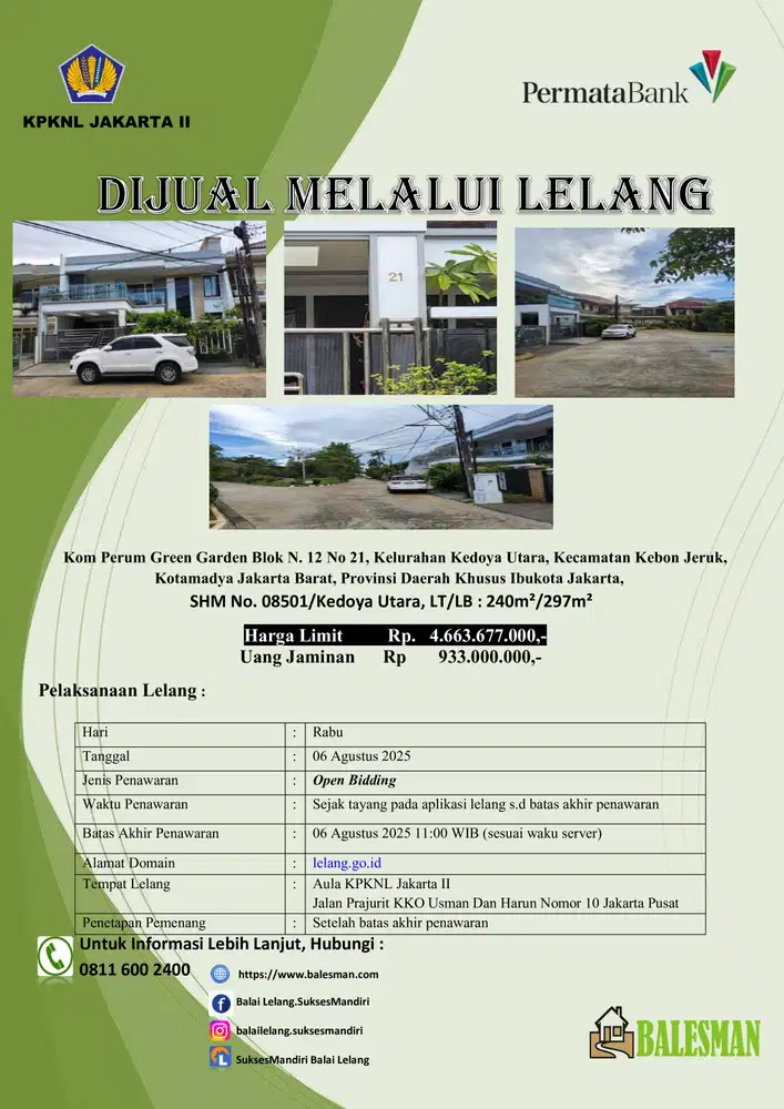 DIJUAL RUMAH MELALUI LELANG WILAYAH TANGERANG 1!!!