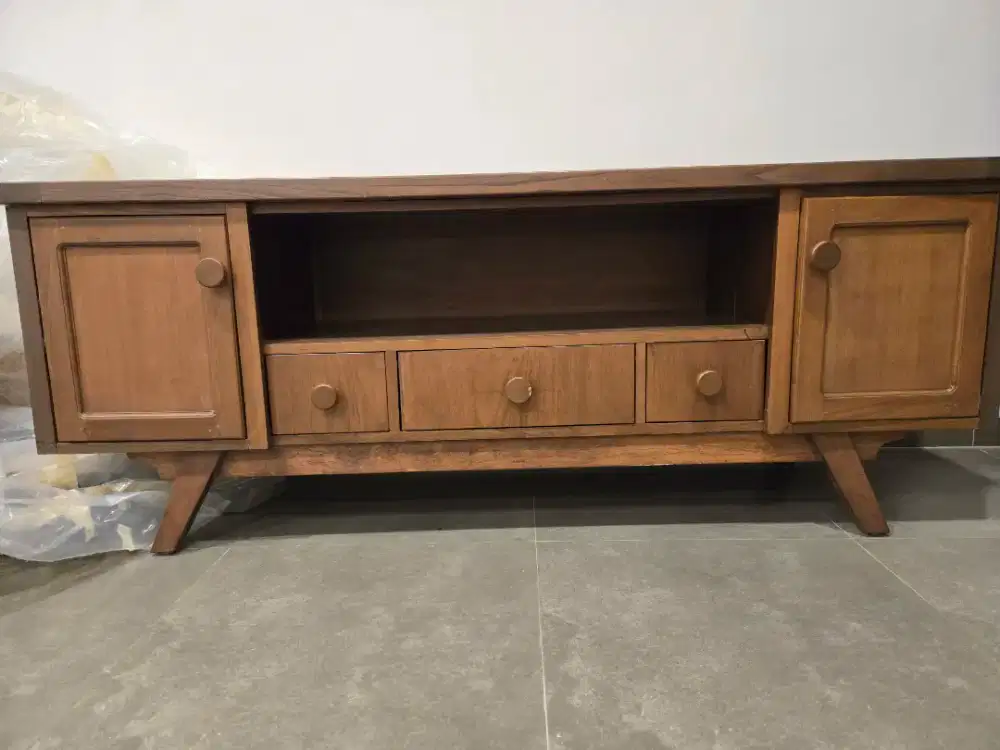 Meja TV kayu jati asli