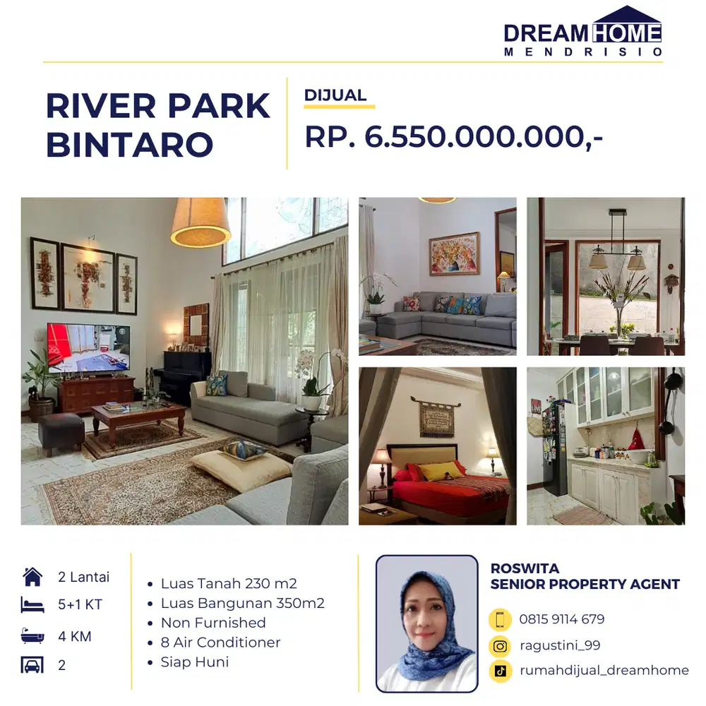 Dijual rumah river park bintaro