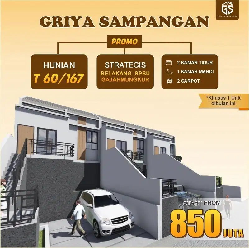 Rumah Stonen Papandayan Gajahmungkur Semarang dekat Kelud Sampangan
