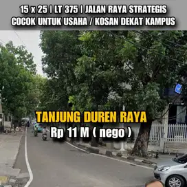 V006 HITUNG TANAH 15x25 TANJUNG DUREN STRATEGIS DEKAT CENTRAL PARK